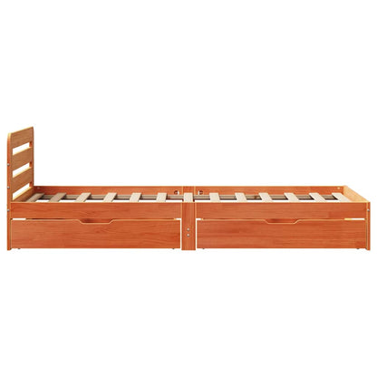 Letto senza Materasso Marrone Cera 90x190 cm in Legno di Pino | homemem39