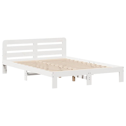 Letto senza Materasso Bianco 135x190 cm Legno Massello di Pino - homemem39
