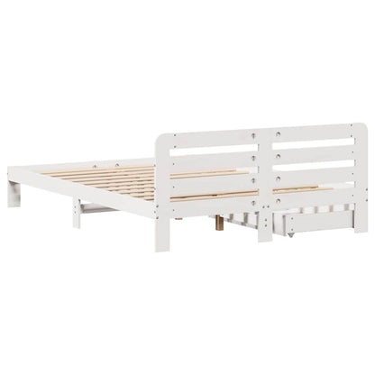 Letto senza Materasso Bianco 140x190 cm Legno Massello di Pino - homemem39