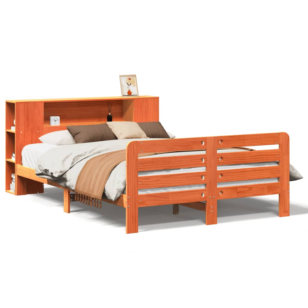 Letto senza Materasso Marrone Cera 135x190 cm in Legno di Pino