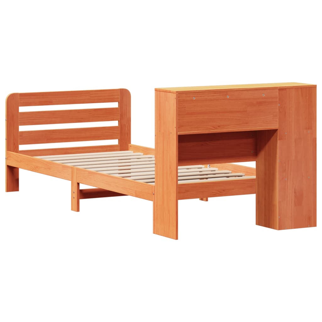 Letto senza Materasso Marrone Cera 90x200 cm Legno di Pino