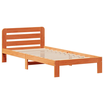 Letto senza Materasso Marrone Cera 90x200 cm Legno di Pino