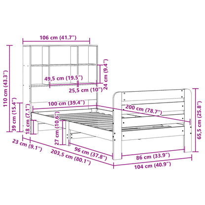 Giroletto senza Materasso 100x200 cm in Legno Massello di Pino