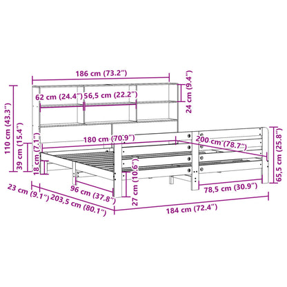 Giroletto senza Materasso Bianco 180x200 cm Legno Massello Pino