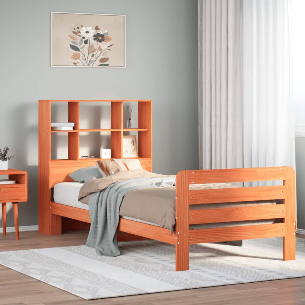 Letto senza Materasso Marrone Cera 75x190 cm in Legno di Pino