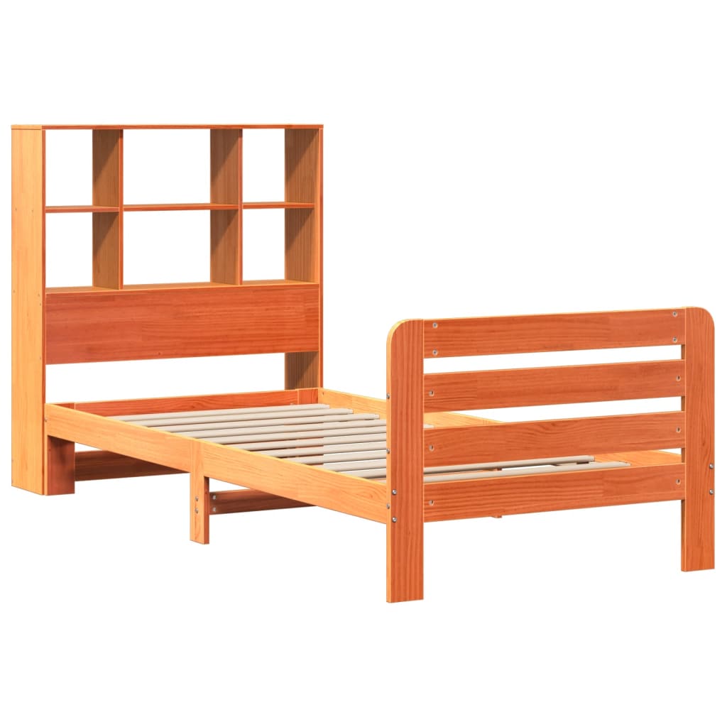 Letto senza Materasso Marrone Cera 90x190 cm in Legno di Pino