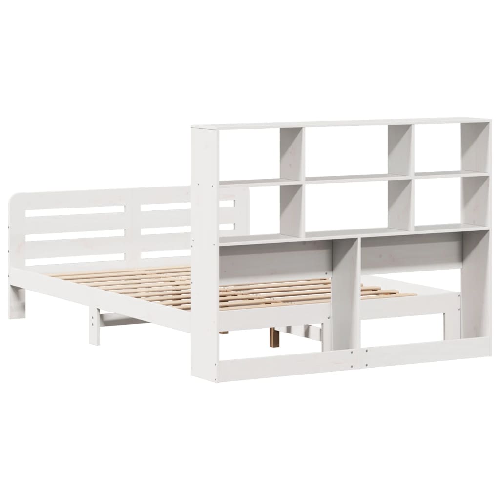 Letto senza Materasso Bianco 135x190 cm Legno Massello di Pino