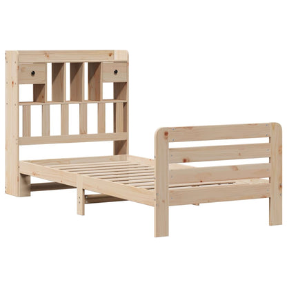 Letto Libreria senza Materasso 90x200 cm Legno Massello Pino