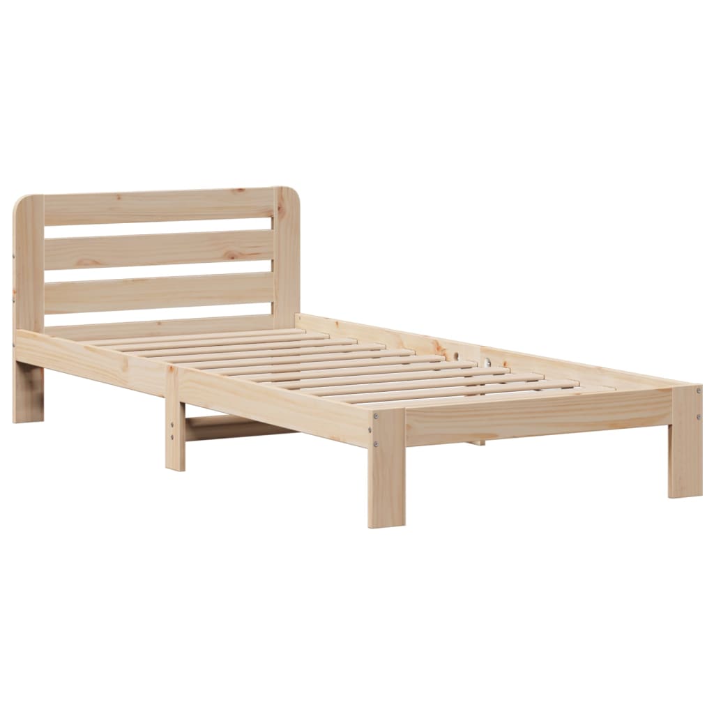 Letto Libreria senza Materasso 90x200 cm Legno Massello Pino