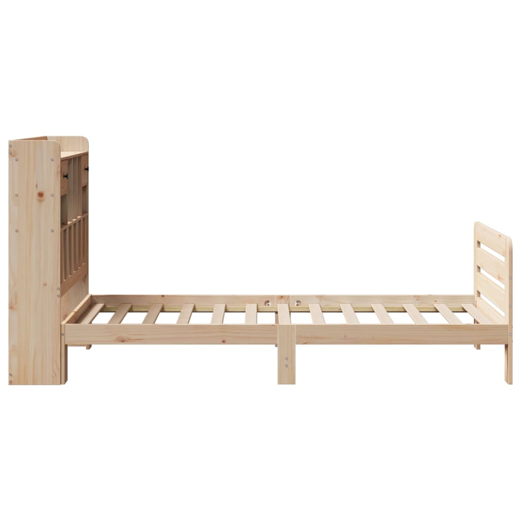 Letto Libreria senza Materasso 90x200 cm Legno Massello Pino