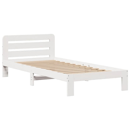 Letto Libreria senza Materasso Bianco 100x200 cm Legno di Pino