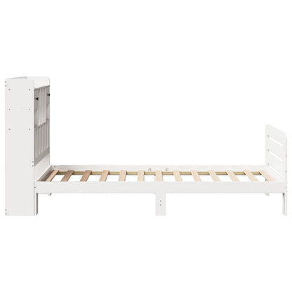 Letto Libreria senza Materasso Bianco 100x200 cm Legno di Pino