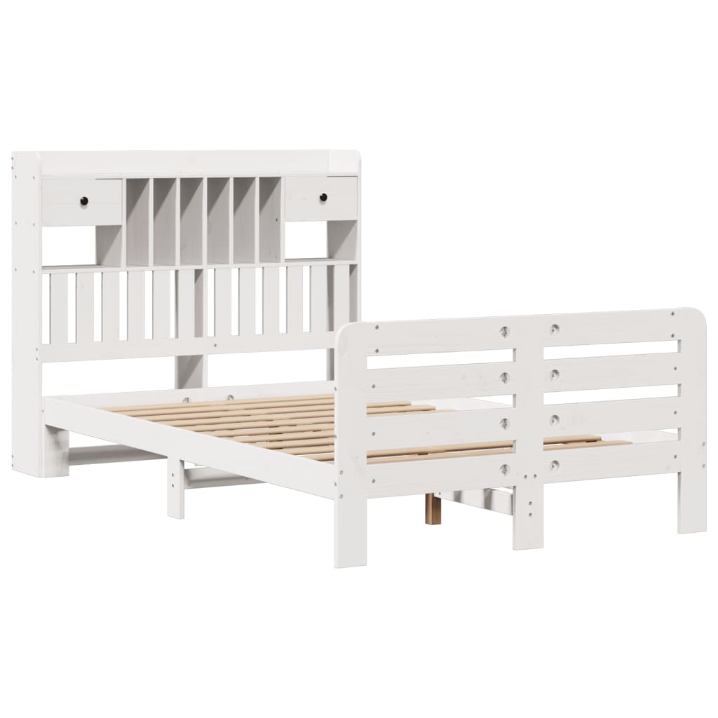 Letto Libreria senza Materasso Bianco 120x190 cm Legno di Pino