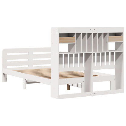 Letto Libreria senza Materasso Bianco 135x190 cm Legno di Pino