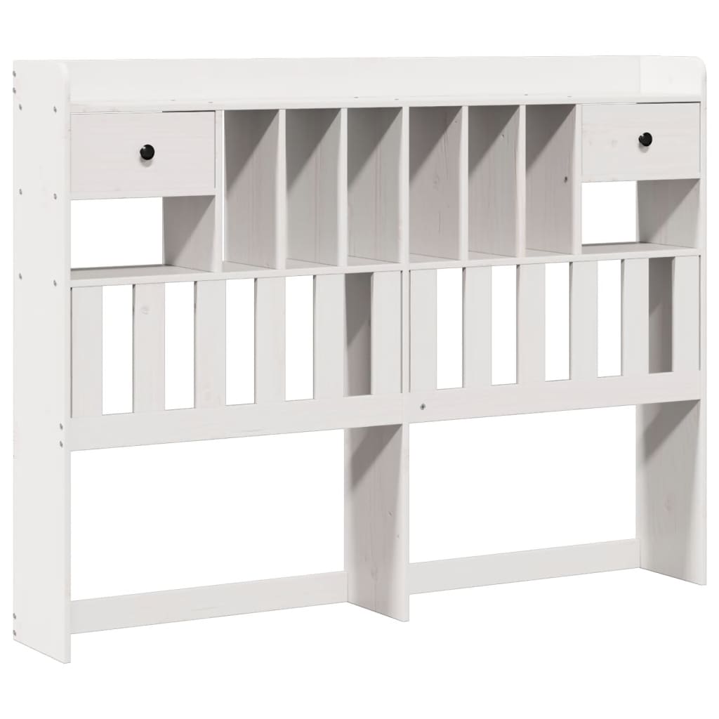 Letto Libreria senza Materasso Bianco 140x190 cm Legno di Pino - homemem39