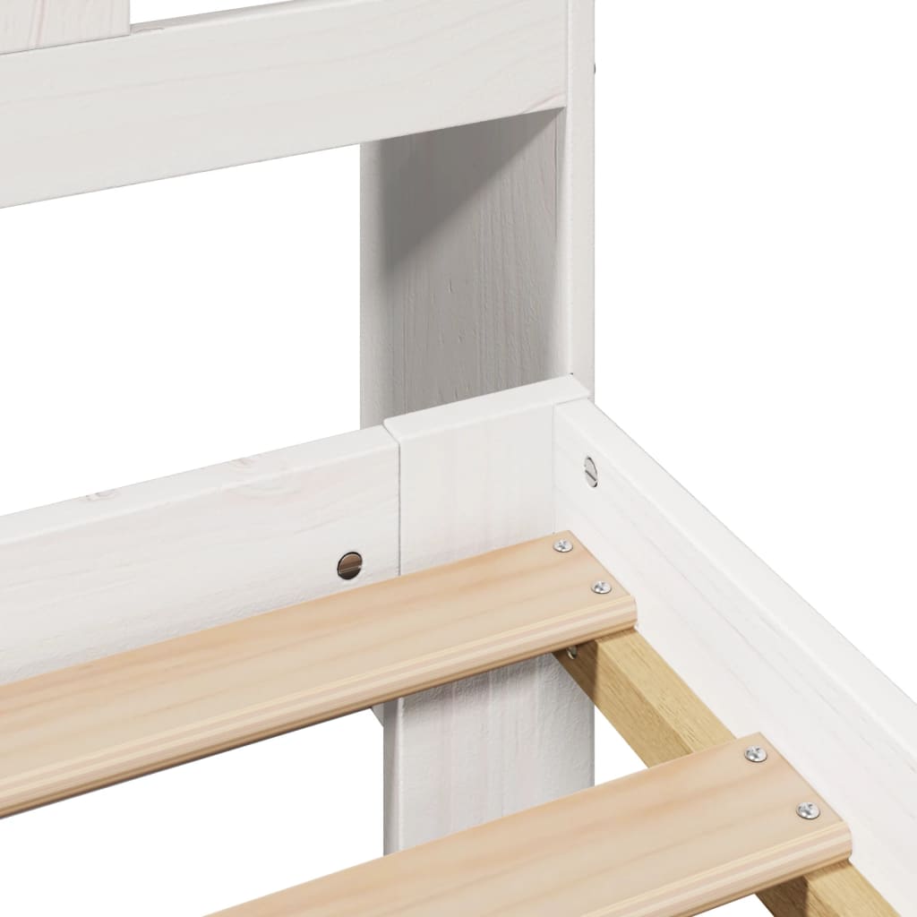 Letto Libreria senza Materasso Bianco 140x190 cm Legno di Pino - homemem39