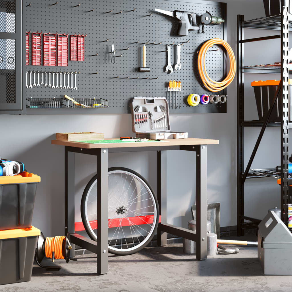 Banco Lavoro 100x60x81,5 cm Legno Massello Faggio Rettangolare - homemem39