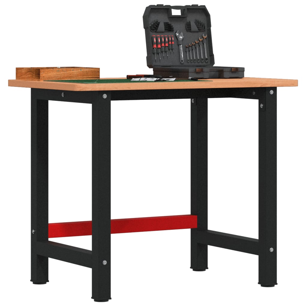 Banco Lavoro 100x60x81,5 cm Legno Massello Faggio Rettangolare | homemem39