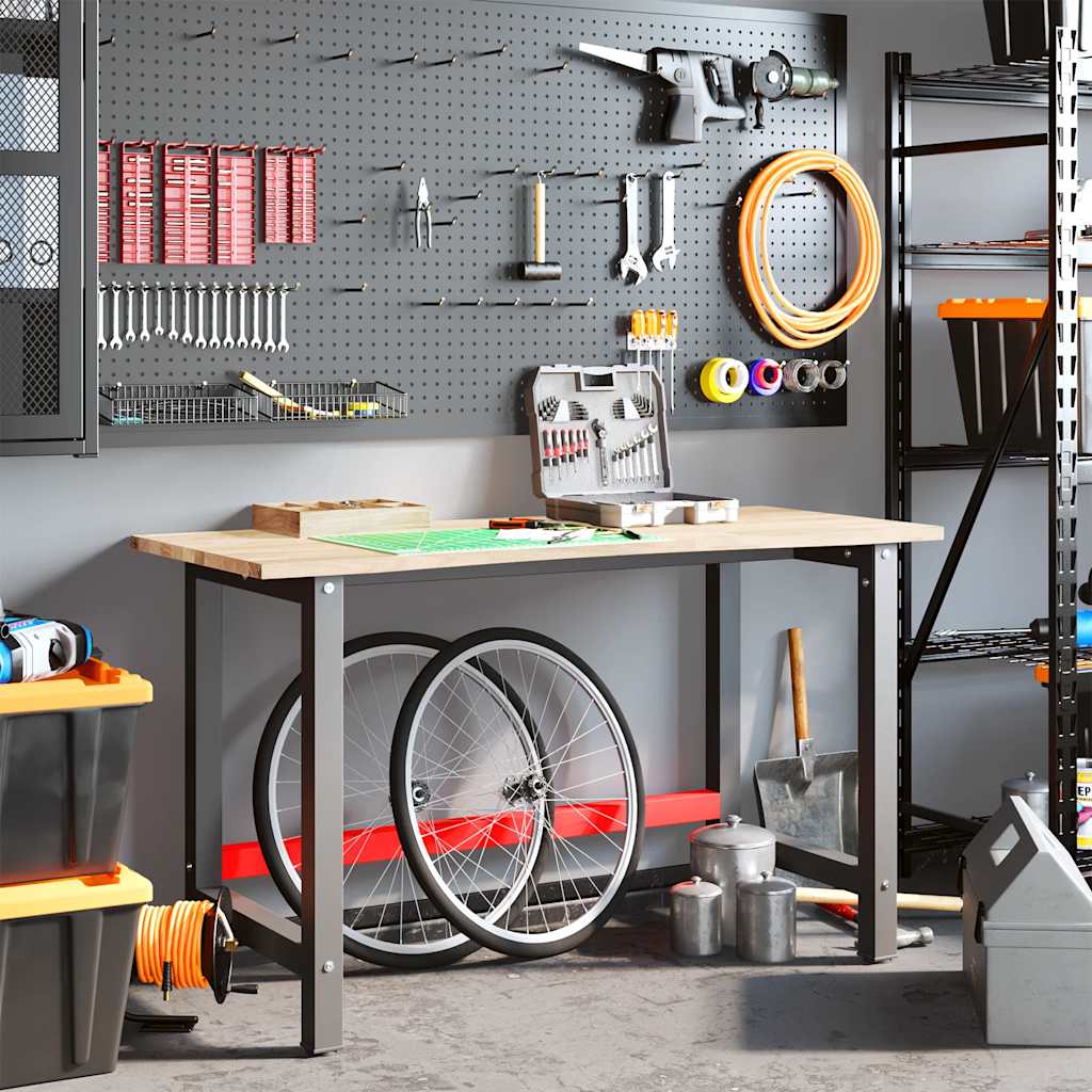 Banco Lavoro 140x60x81,5 cm Legno Massello Rovere - homemem39