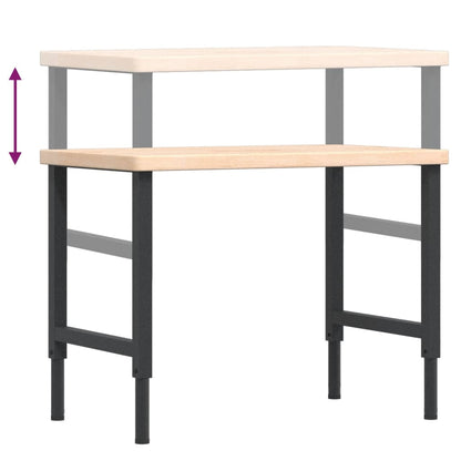 Banco Lavoro 100x60x(73-99,5) cm Legno di Rovere Rettangolare | homemem39
