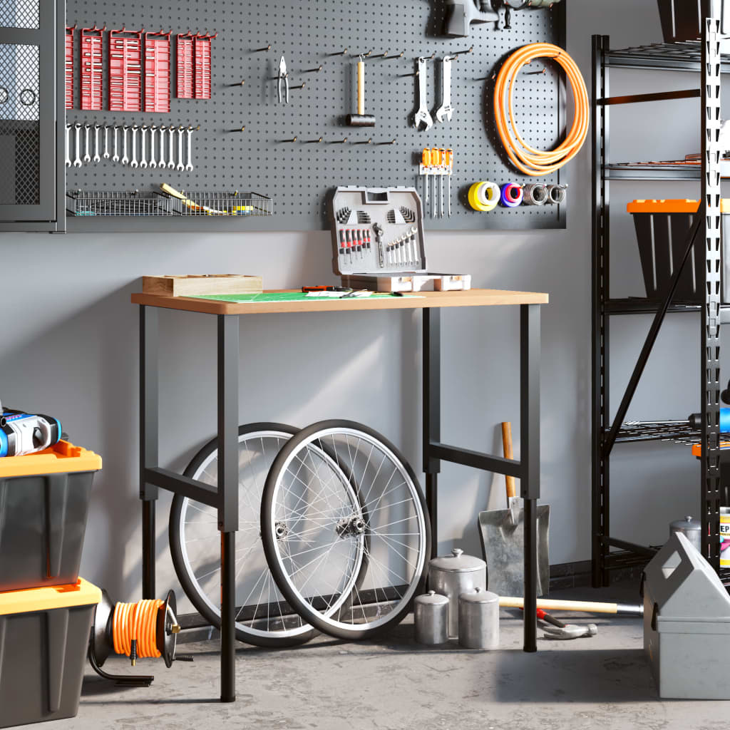 Banco da Lavoro 100x60x(71,5-98) cm Legno Faggio Rettangolare - homemem39