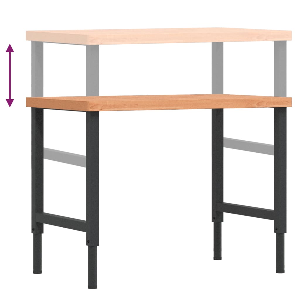 Banco Lavoro 100x60x(73-99,5) cm Legno di Faggio Rettangolare | homemem39