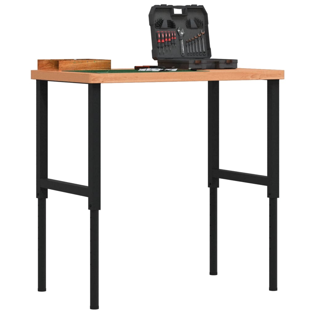 Banco Lavoro 100x60x(73-99,5) cm Legno di Faggio Rettangolare | homemem39
