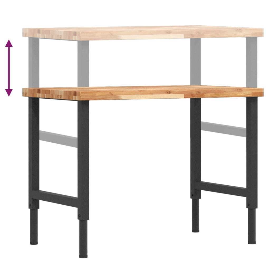 Banco Lavoro 100x60x(73-99,5) cm Legno di Acacia Rettangolare - homemem39