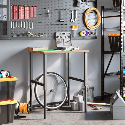 Banco Lavoro Marrone Chiaro 80x60x(71,5-98) cm Legno di Rovere - homemem39