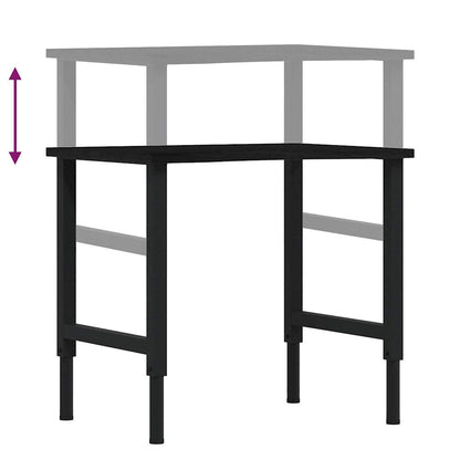 Banco Lavoro Marrone Scuro 80x60x(71,5-98) cm Legno di Rovere | homemem39