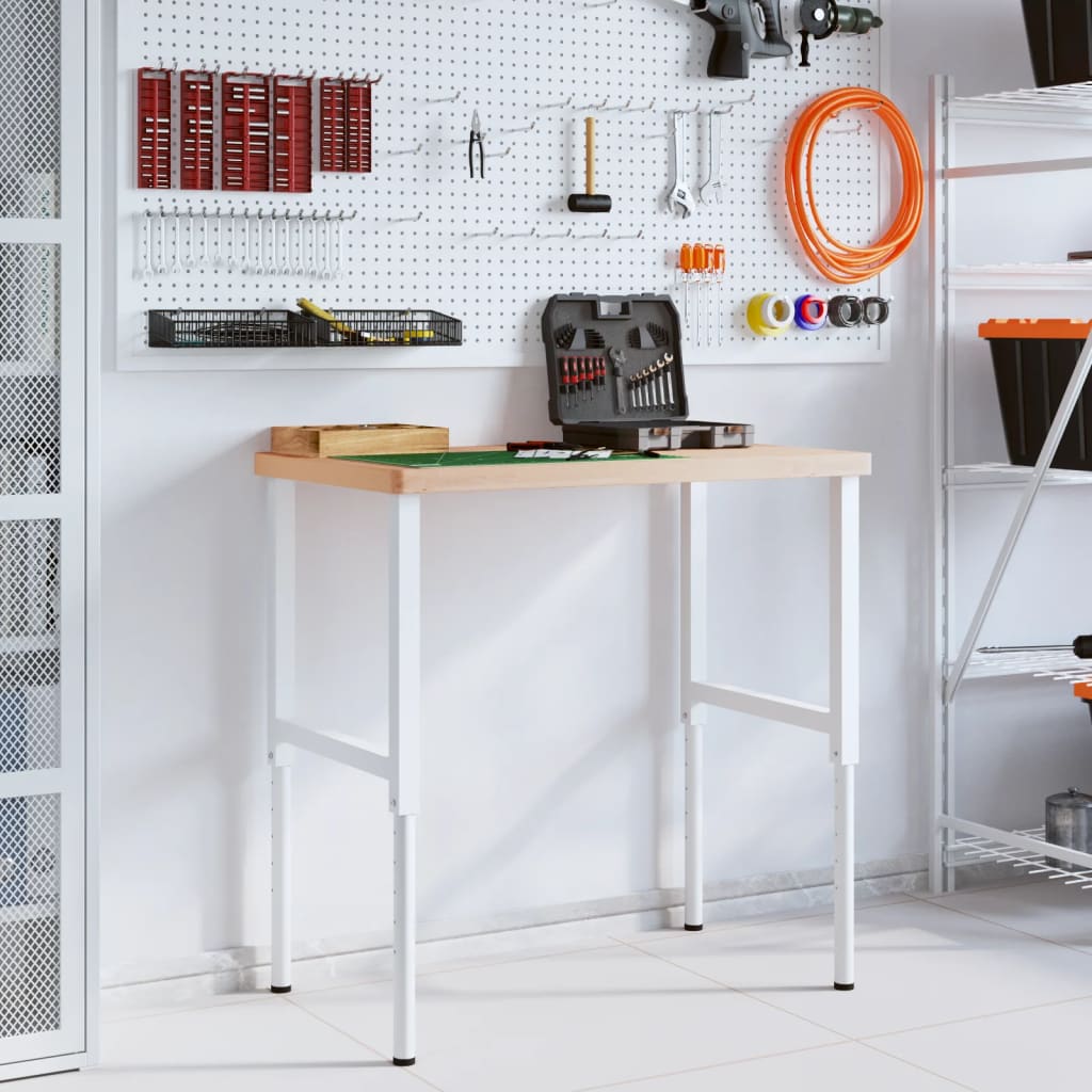 Banco Lavoro 100x60x(73-99,5) cm Legno di Faggio Rettangolare - homemem39