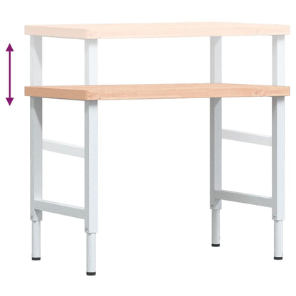 Banco Lavoro 100x60x(73-99,5) cm Legno di Faggio Rettangolare | homemem39