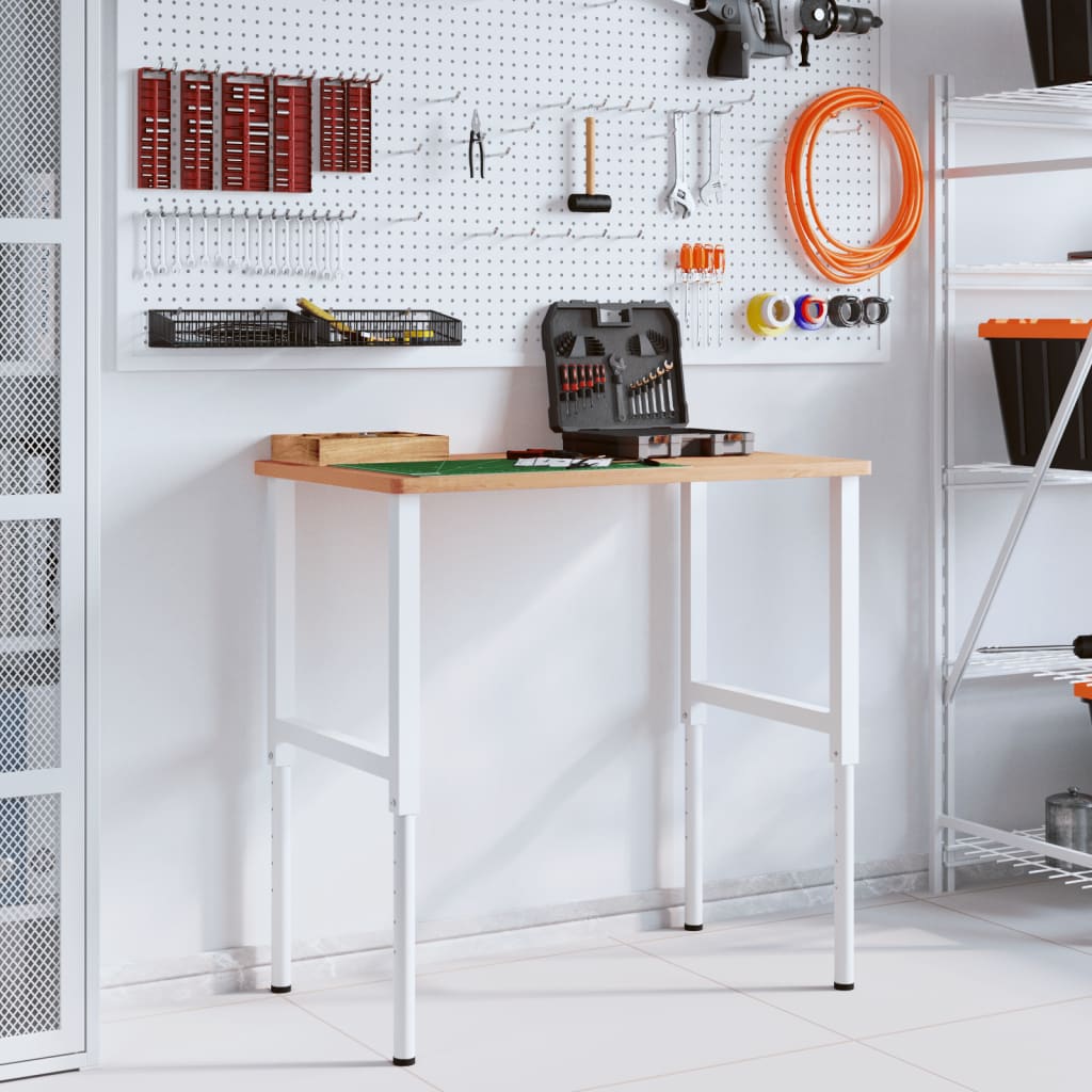 Banco da Lavoro 100x60x(71,5-98) cm Legno Faggio Rettangolare | homemem39