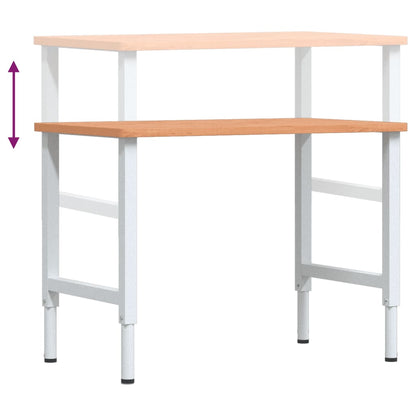 Banco da Lavoro 100x60x(71,5-98) cm Legno Faggio Rettangolare | homemem39
