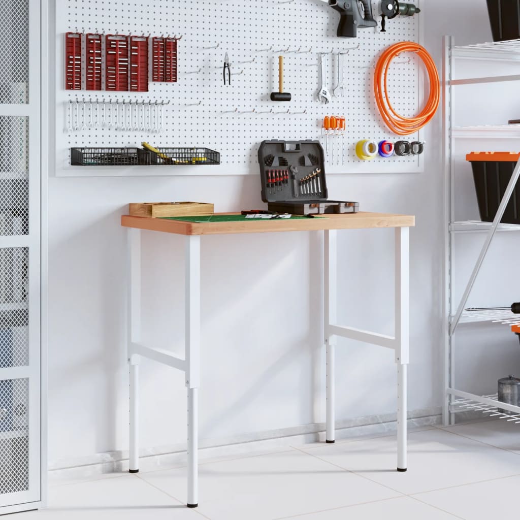 Banco Lavoro 100x60x(73-99,5) cm Legno di Faggio Rettangolare | homemem39