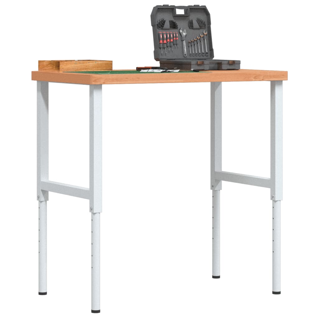 Banco Lavoro 100x60x(73-99,5) cm Legno di Faggio Rettangolare | homemem39