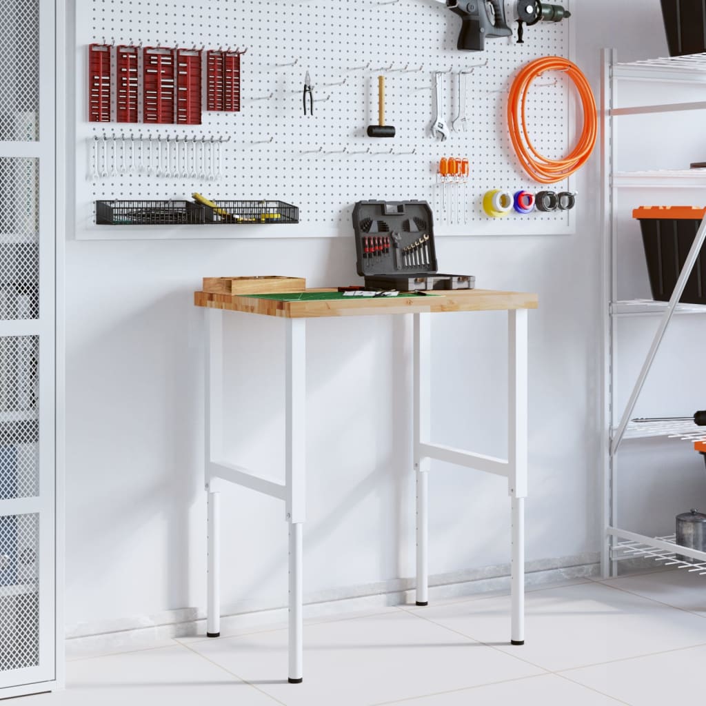 Banco Lavoro 80x60x(73-99,5) cm Legno di Faggio Rettangolare | homemem39