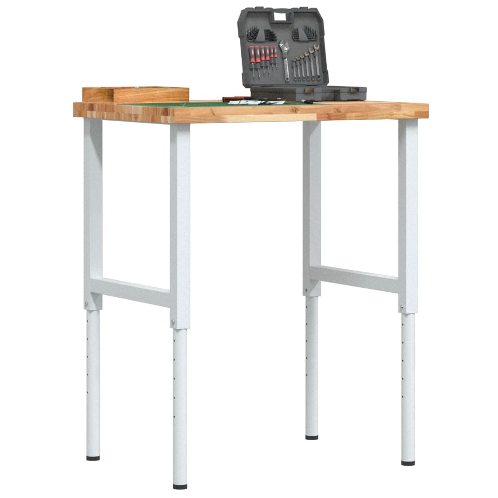 Banco Lavoro 80x60x(73-99,5) cm Legno di Faggio Rettangolare | homemem39