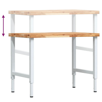 Banco Lavoro 100x60x(73-99,5) cm Legno di Acacia Rettangolare - homemem39