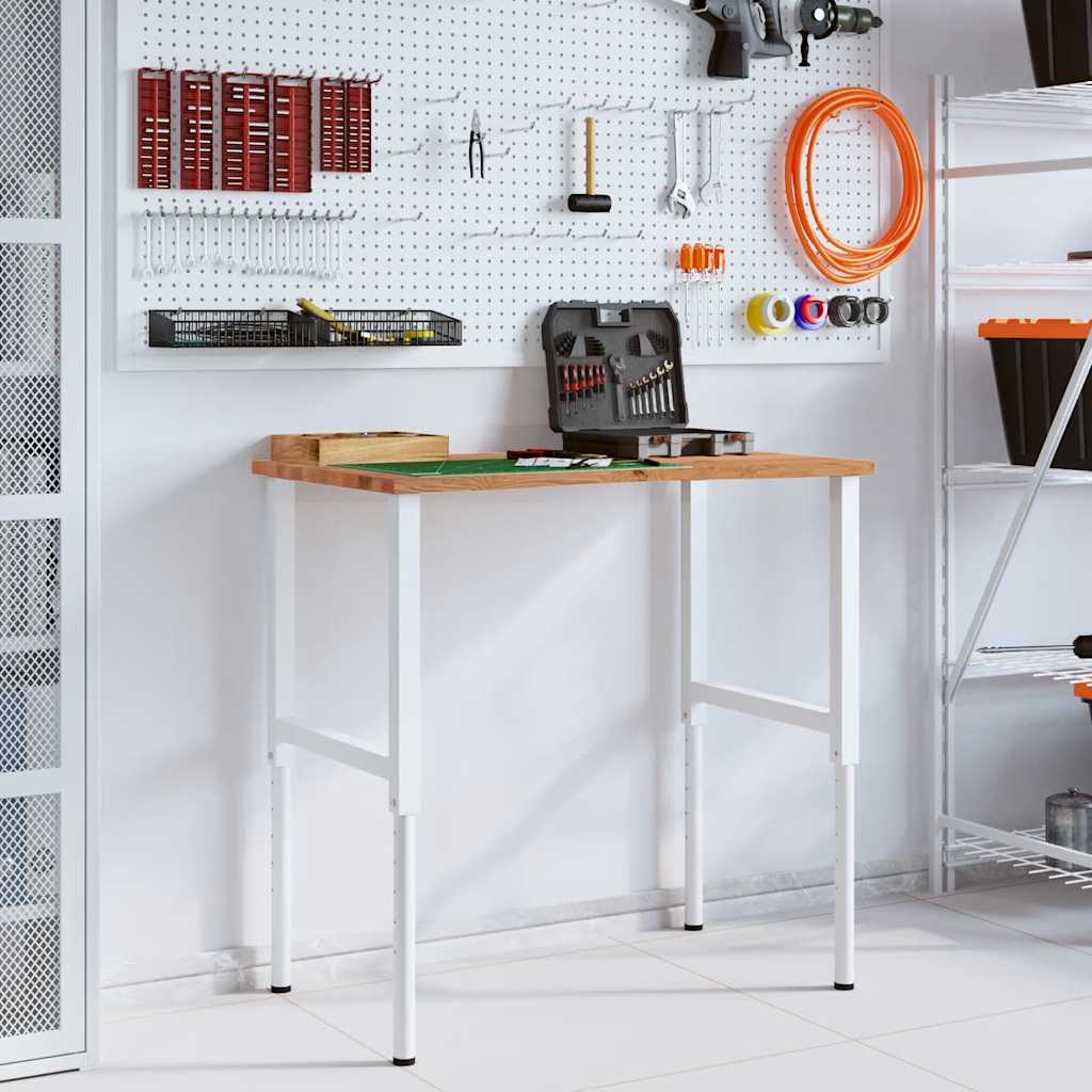 Banco Lavoro Marrone Chiaro 100x60x(71,5-98) cm Legno di Rovere - homemem39