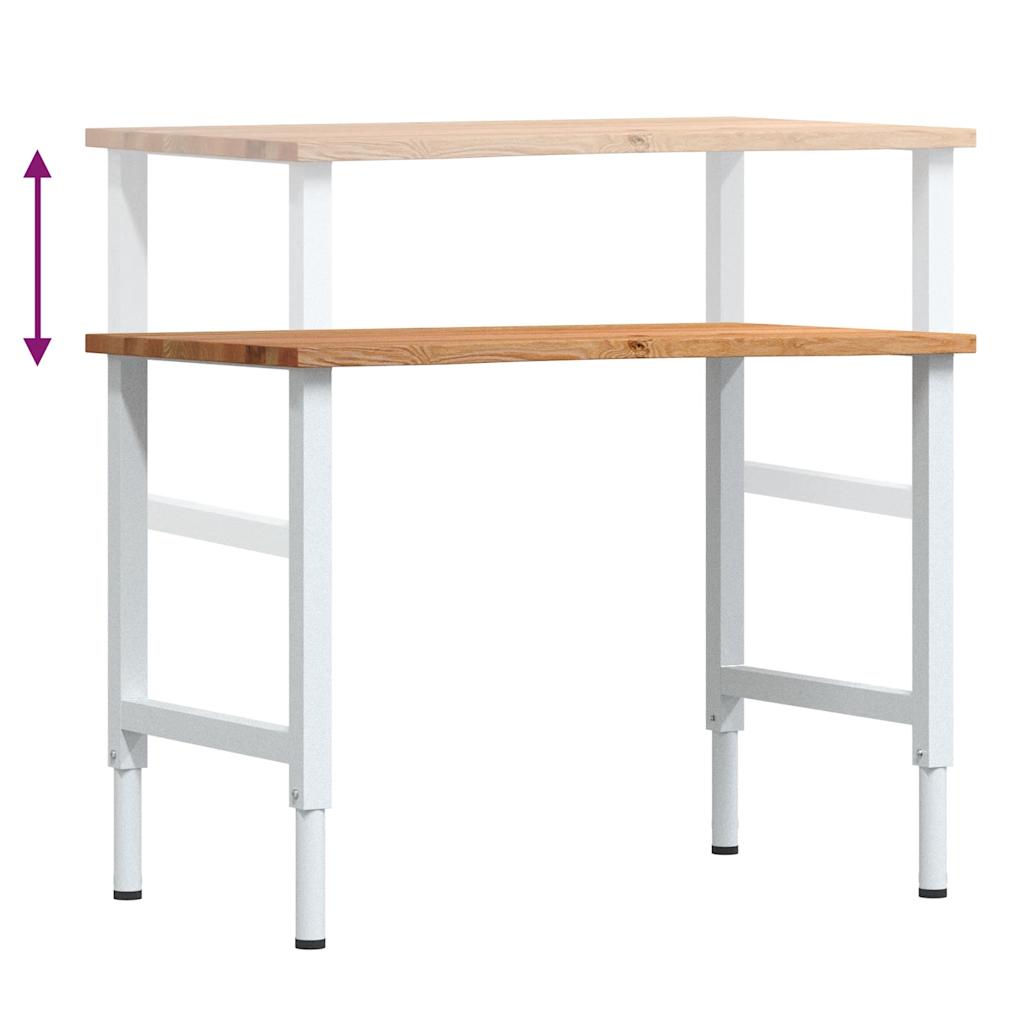 Banco Lavoro Marrone Chiaro 100x60x(71,5-98) cm Legno di Rovere - homemem39