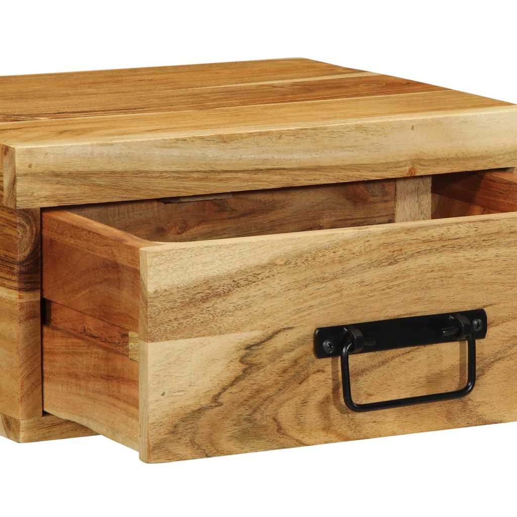 Comodino a Parete in Legno Massello di Acacia | homemem39