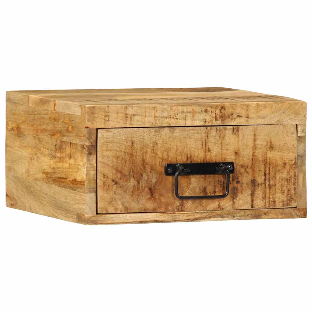 Comodini da Parete 2pz in Legno Grezzo Massello di Mango | homemem39