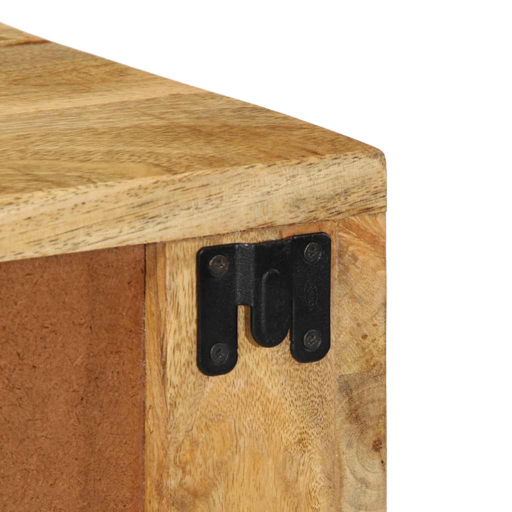 Comodini da Parete 2pz in Legno Grezzo Massello di Mango | homemem39