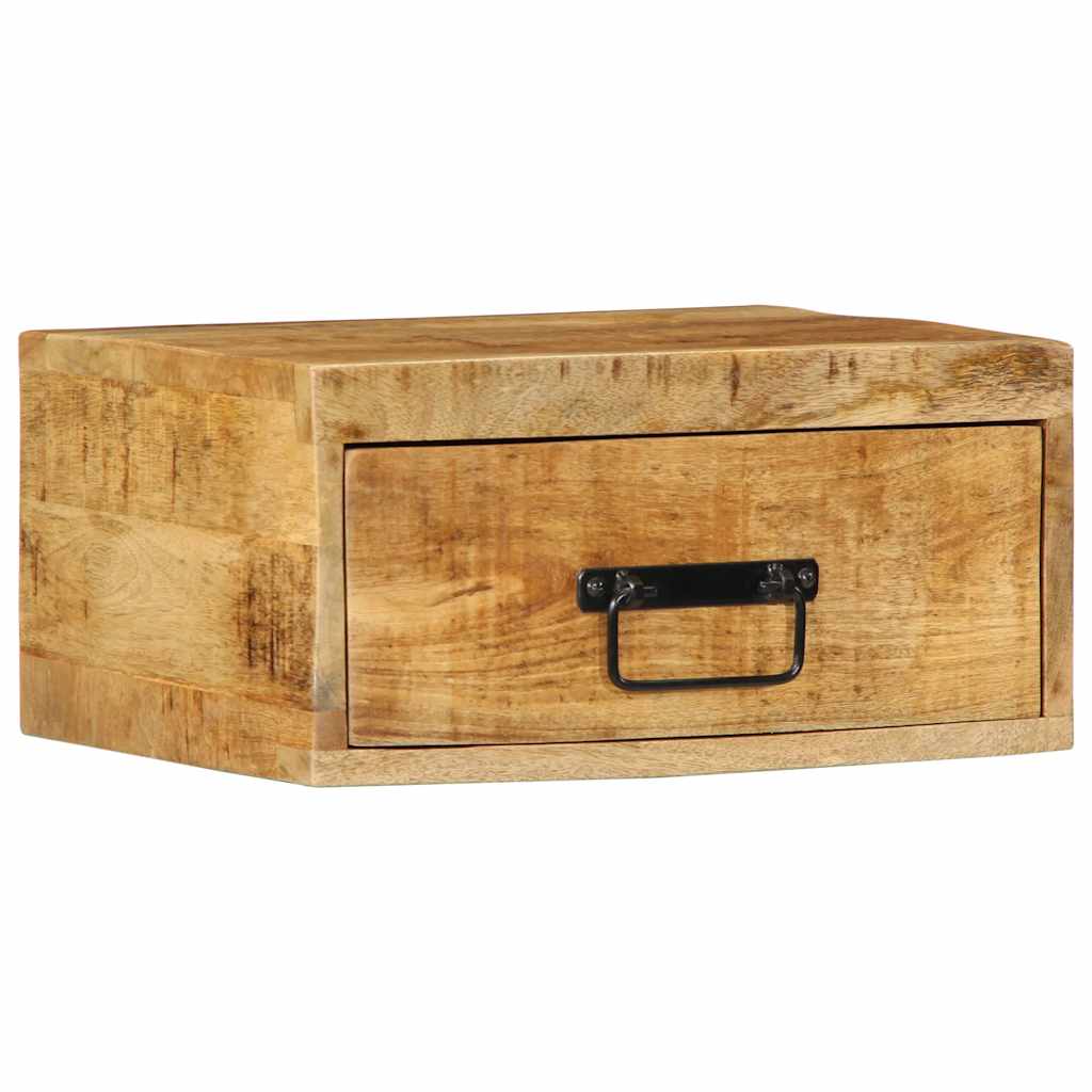 Comodini da Parete 2pz in Legno Grezzo Massello di Mango | homemem39