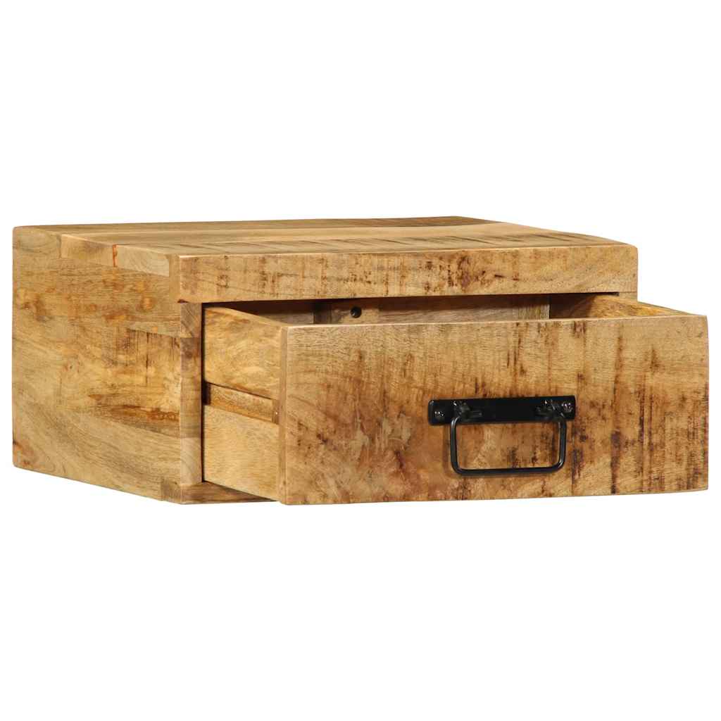 Comodini da Parete 2pz in Legno Grezzo Massello di Mango | homemem39