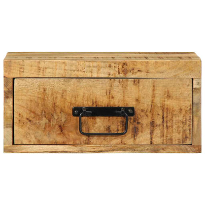 Comodini da Parete 2pz in Legno Grezzo Massello di Mango | homemem39