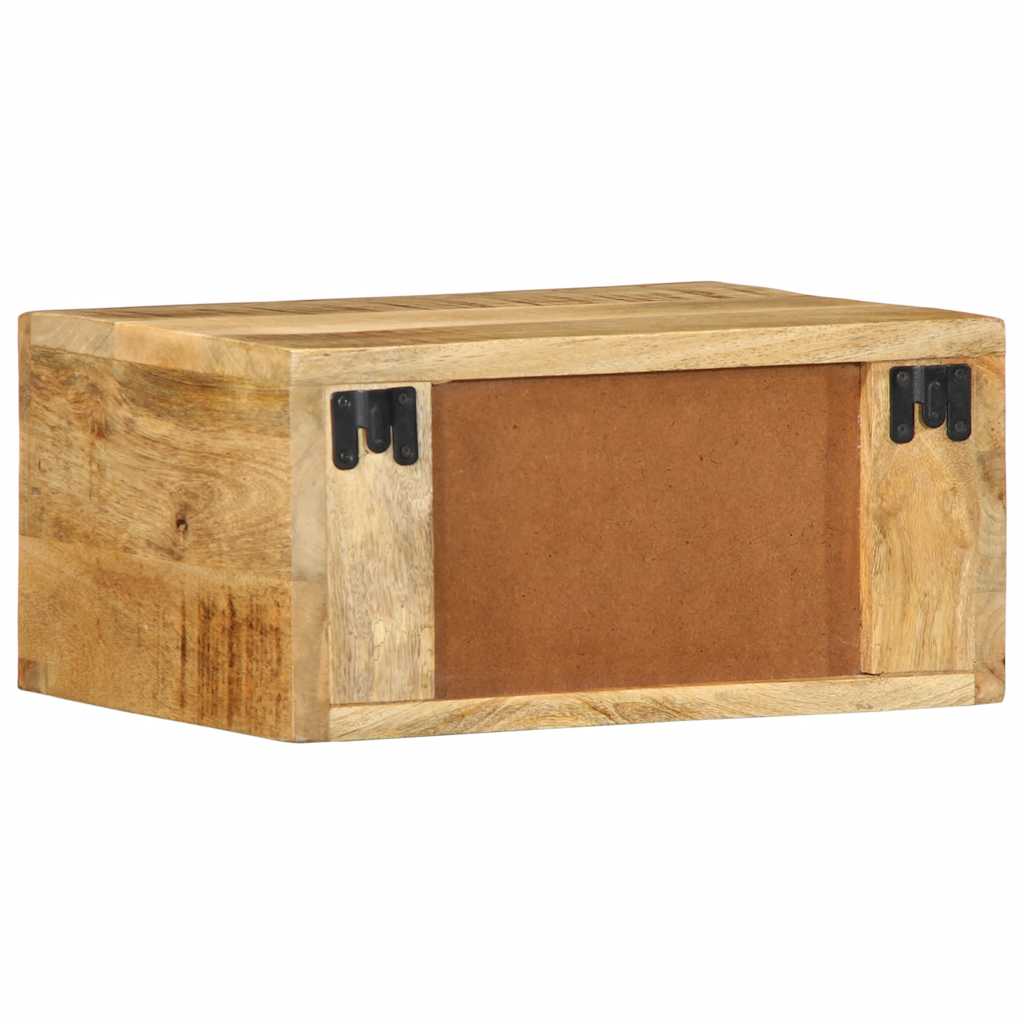 Comodini da Parete 2pz in Legno Grezzo Massello di Mango | homemem39