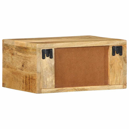 Comodini da Parete 2pz in Legno Grezzo Massello di Mango | homemem39