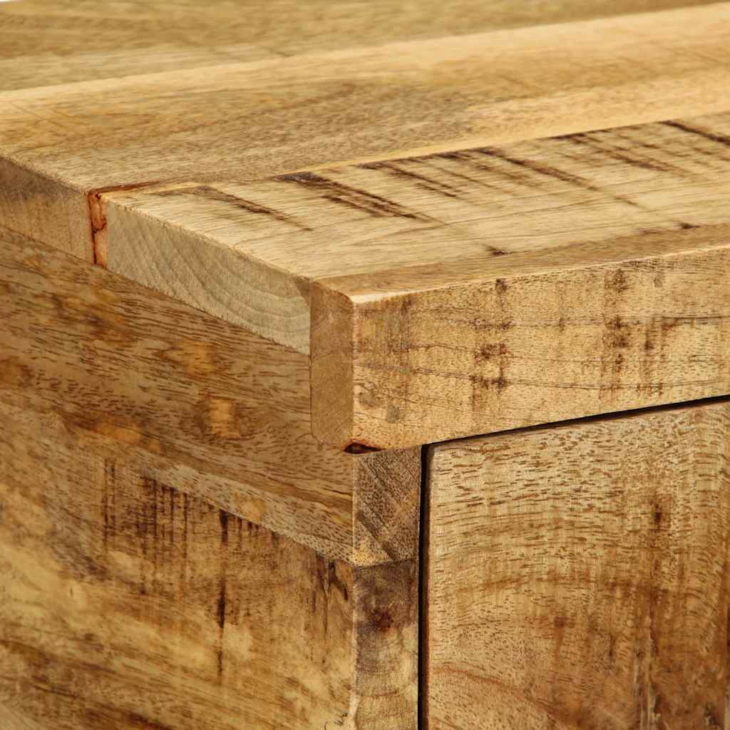 Comodini da Parete 2pz in Legno Grezzo Massello di Mango | homemem39